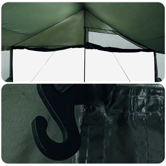 Familietelt Army grønn 450 x 400 x 265 cm Polyester og stål