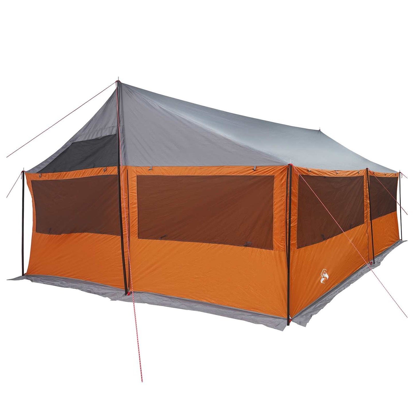 Familietelt Grå og Oransje 600 x 400 x 268 cm Polyester og stål