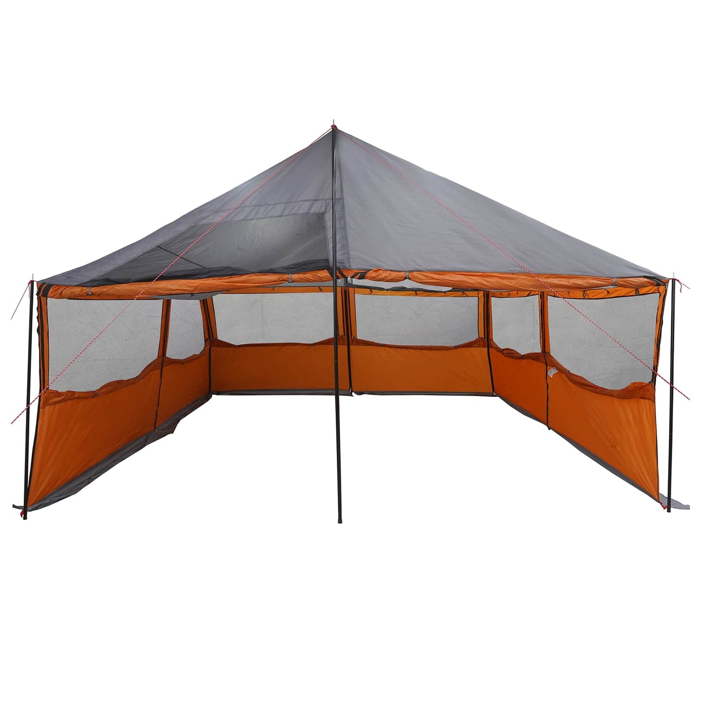 Familietelt Grå og Oransje 600 x 400 x 268 cm Polyester og stål