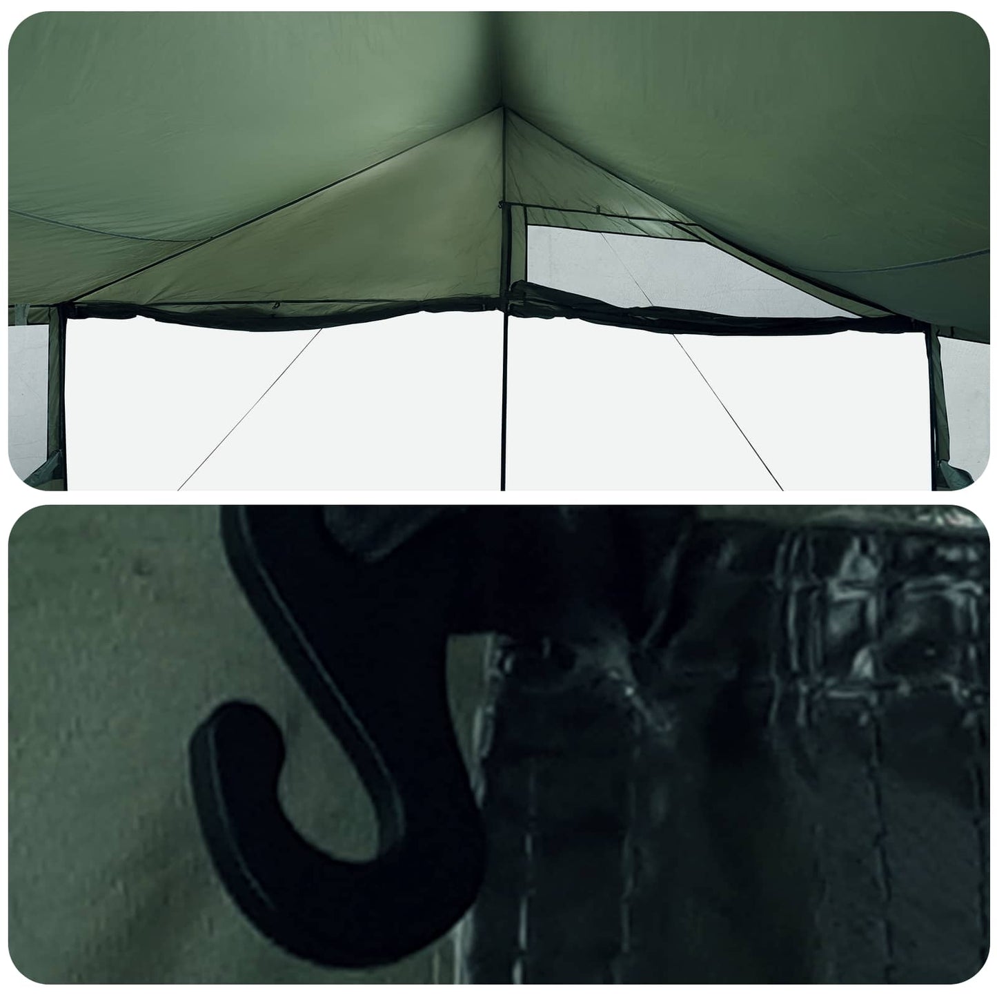 Familietelt Army grønn 600 x 400 x 268 cm Polyester og stål