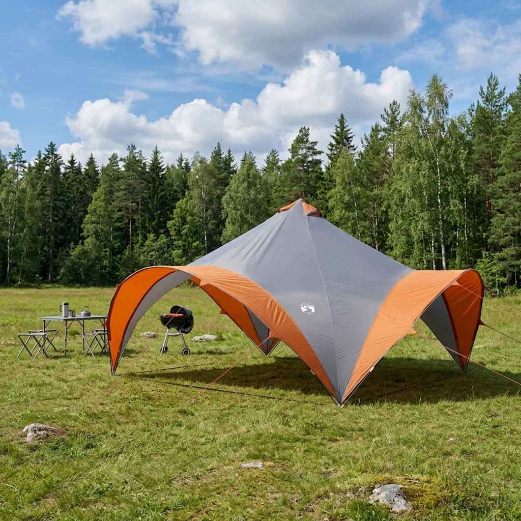 Partytelt Grå og Oransje 500 x 500 x 350 cm Polyester og stål
