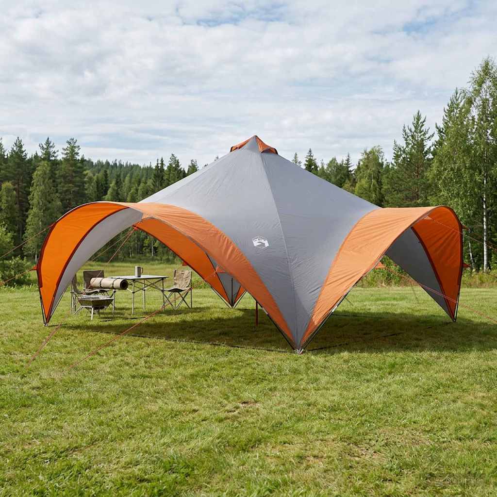 Partytelt Grå og Oransje 600 x 600 x 400 cm Polyester og stål