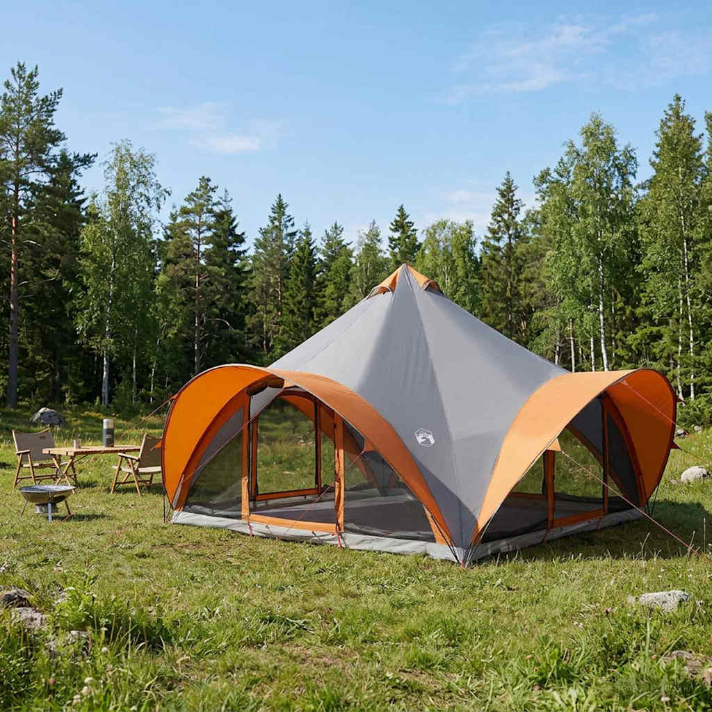 Tipi telt med tak Grå og Oransje 18 personer Polyester og stål
