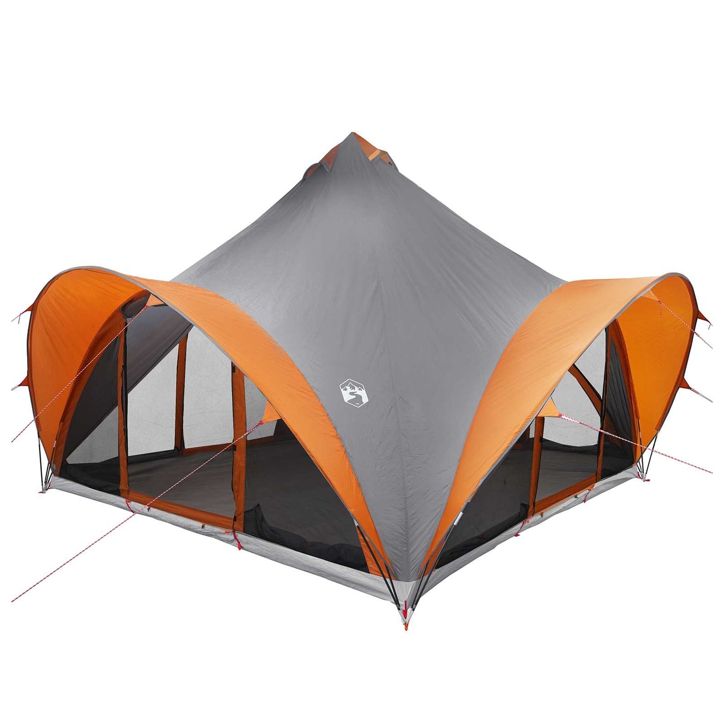 Tipi telt med tak Grå og Oransje 6 personer Polyester og stål