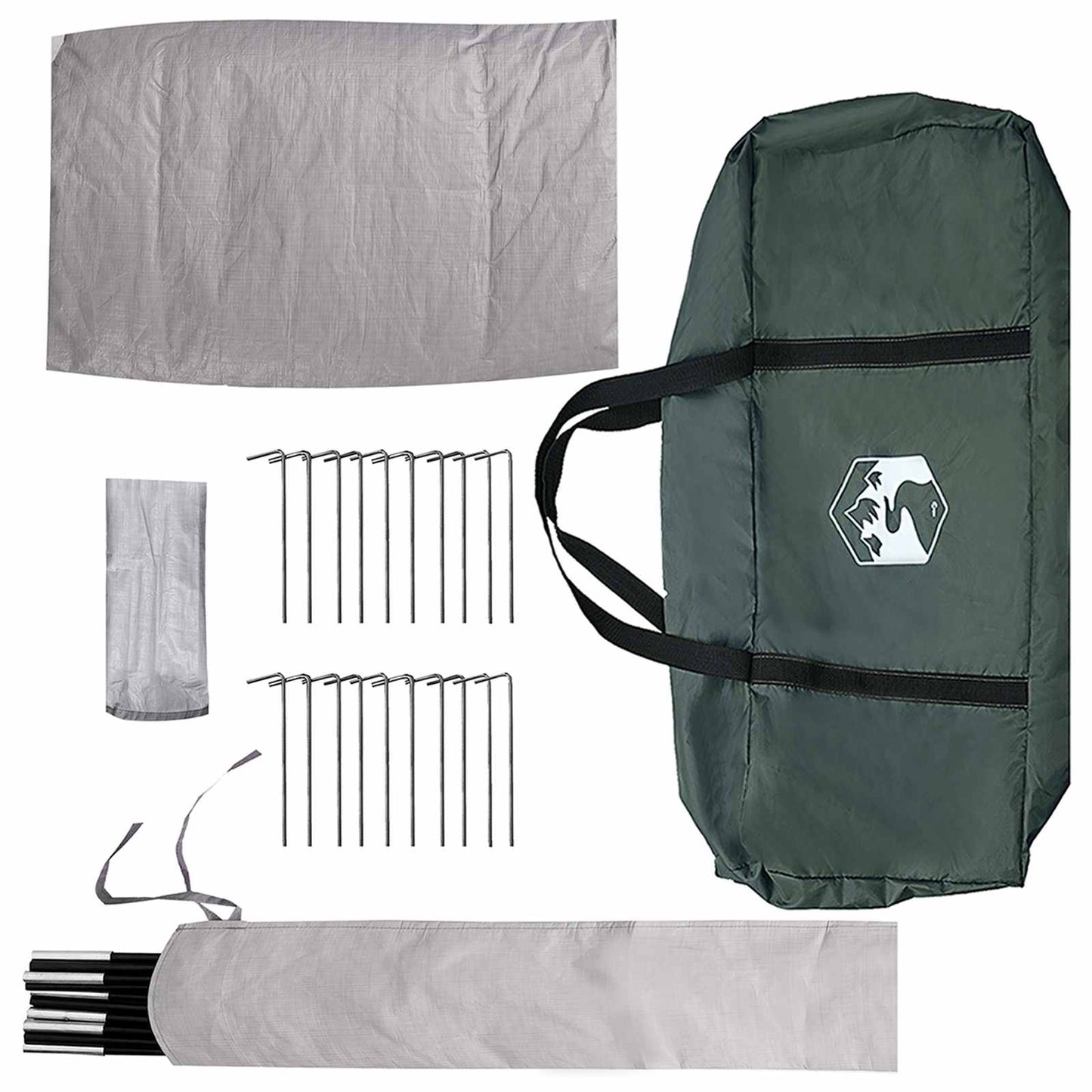 Tipi telt med tak Army grønn 6 personer Polyester og stål