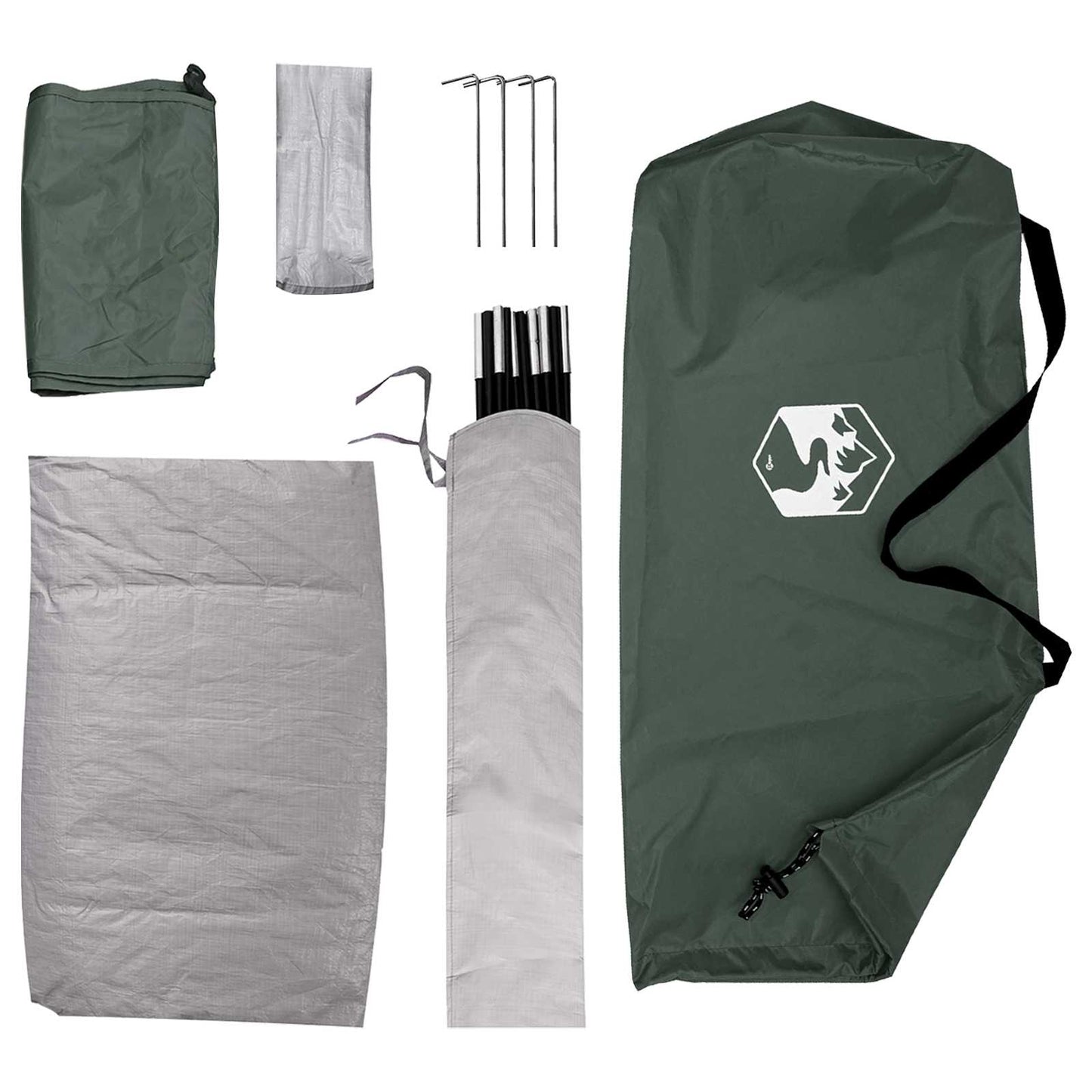 Camping Telt med tak Army grønn 190 x 140 x 105 cm