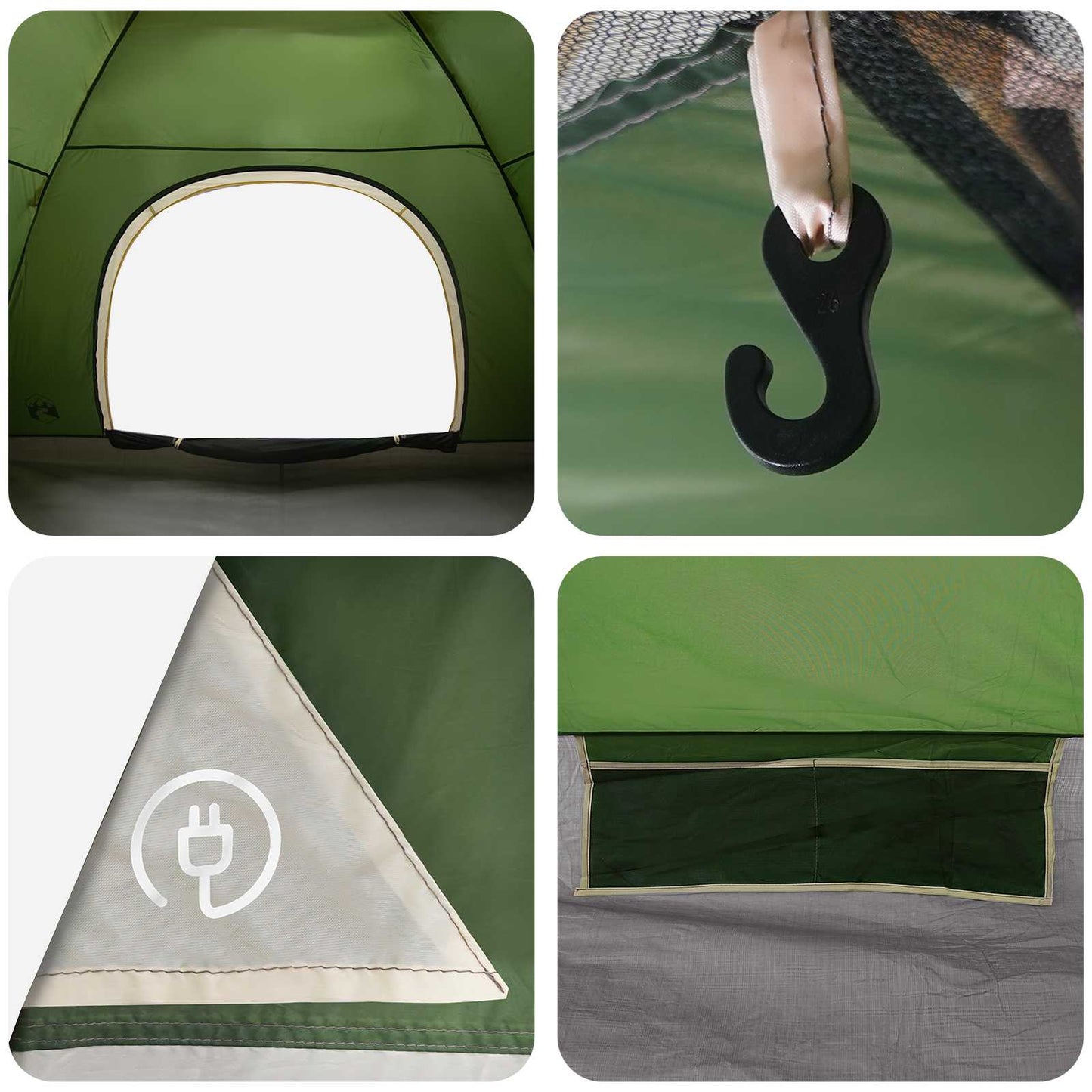 Camping Telt med tak med luftventil Grønn 275 x 215 x 125 cm