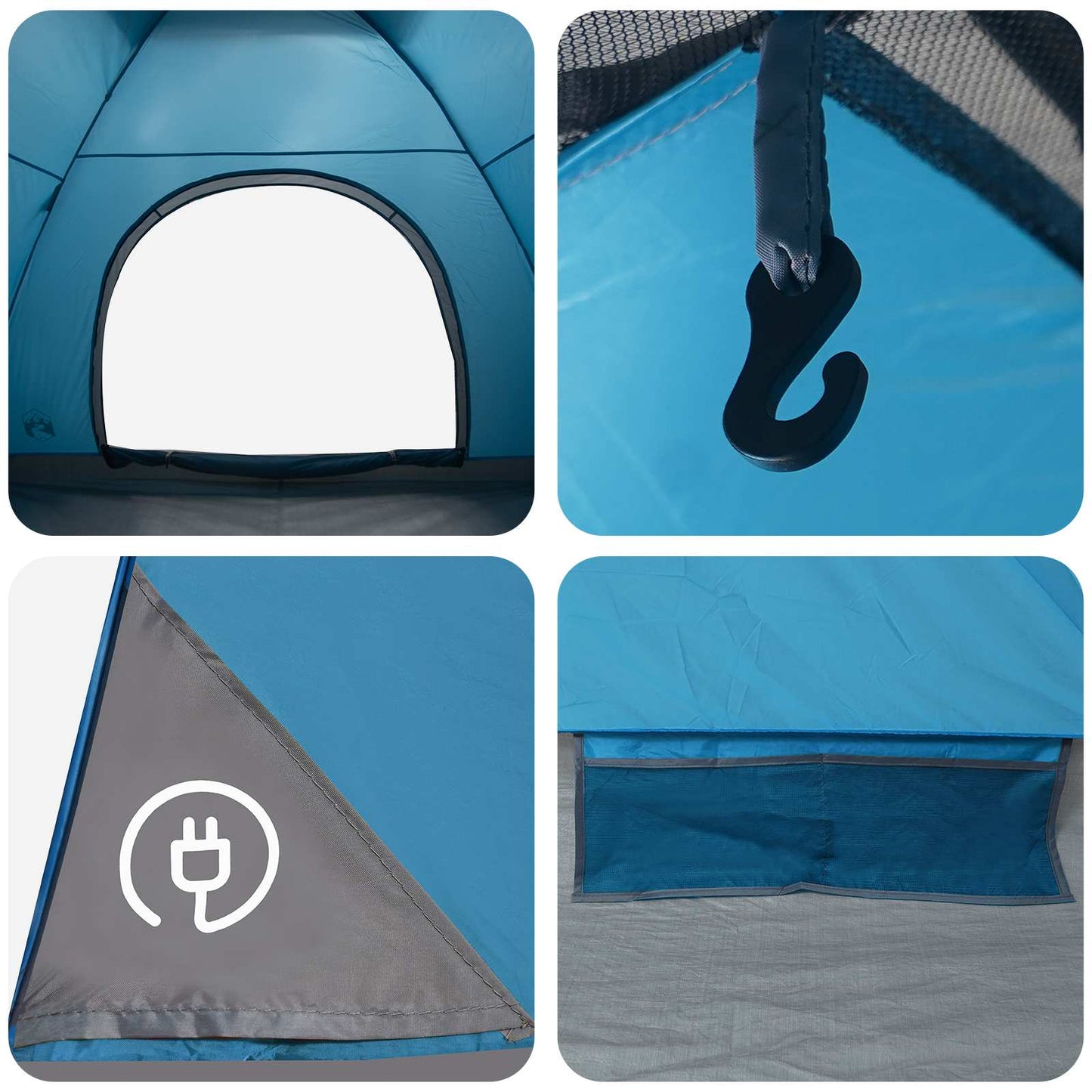 Camping Telt med tak med luftventil Blå 275 x 215 x 125 cm