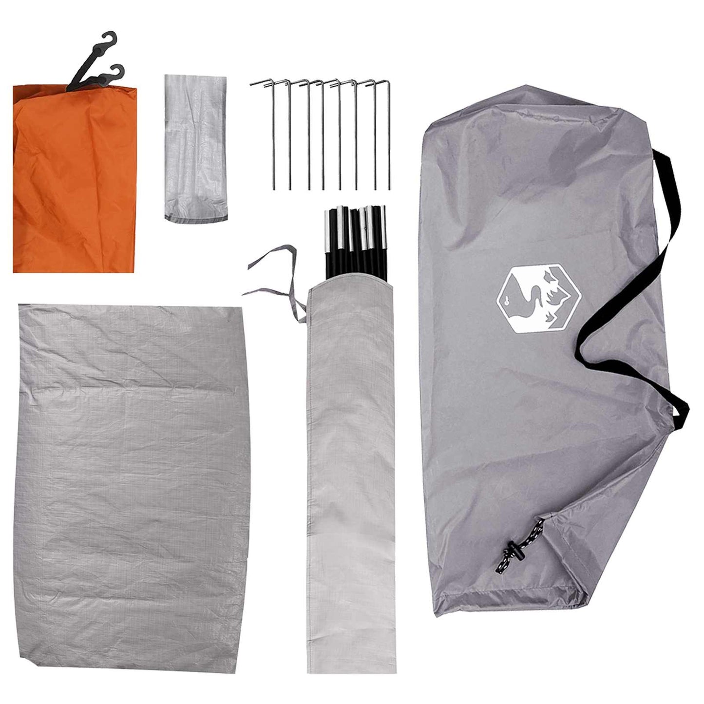 Camping Telt med tak Grå og Oransje 275 x 215 x 125 cm