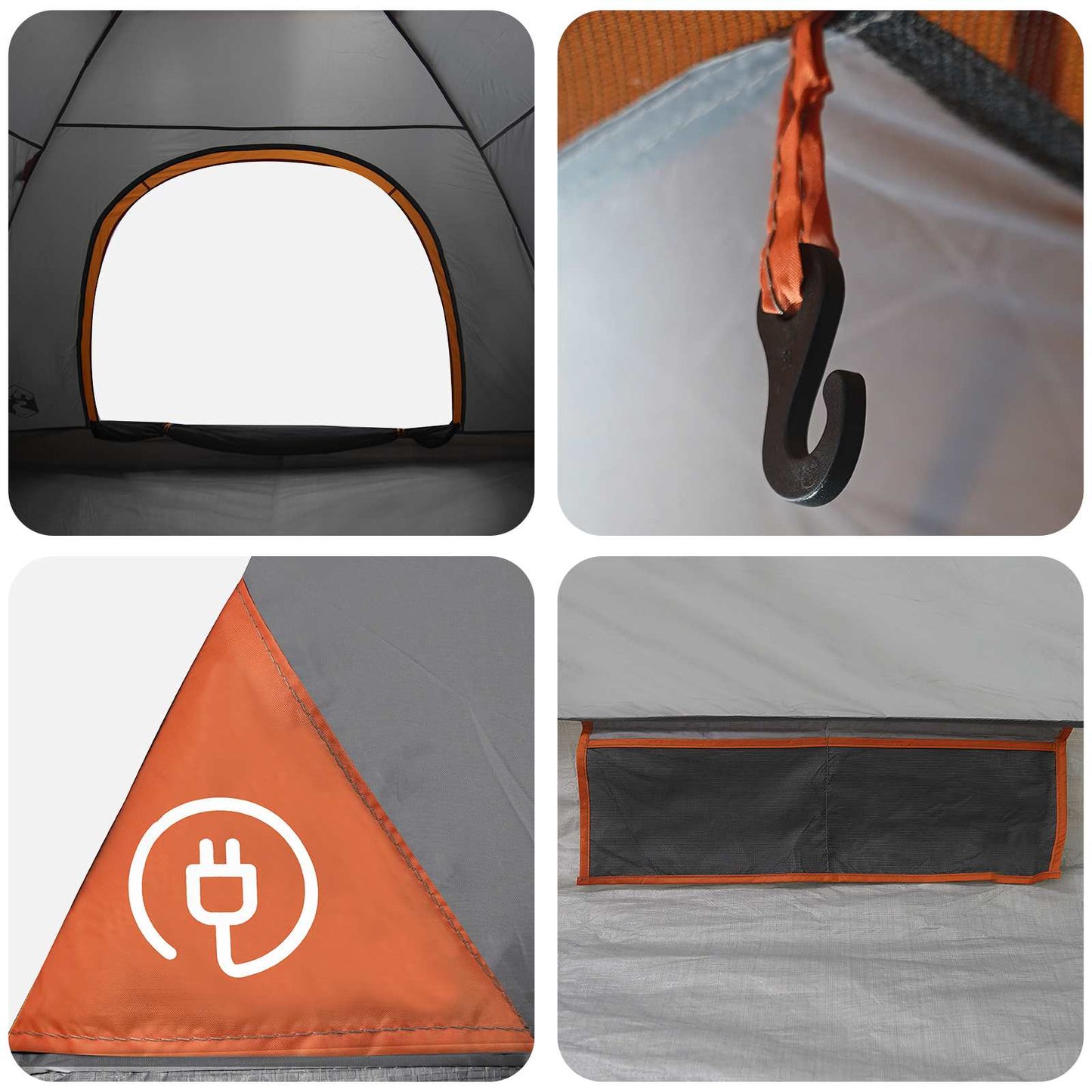 Camping Telt med tak Grå og Oransje 275 x 215 x 125 cm