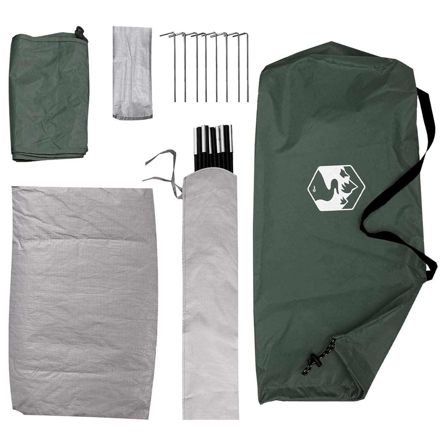 Camping Telt med tak Army grønn 275 x 215 x 125 cm
