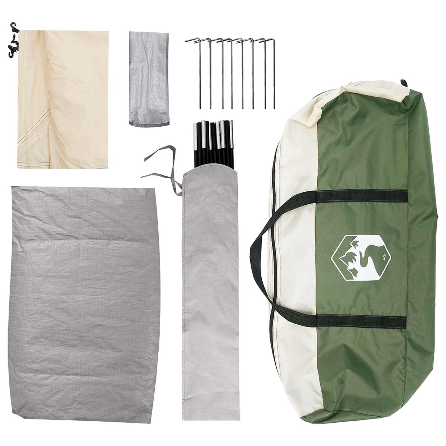 Camping Telt med tak med luftventil Grønn 335 x 275 x 180 cm