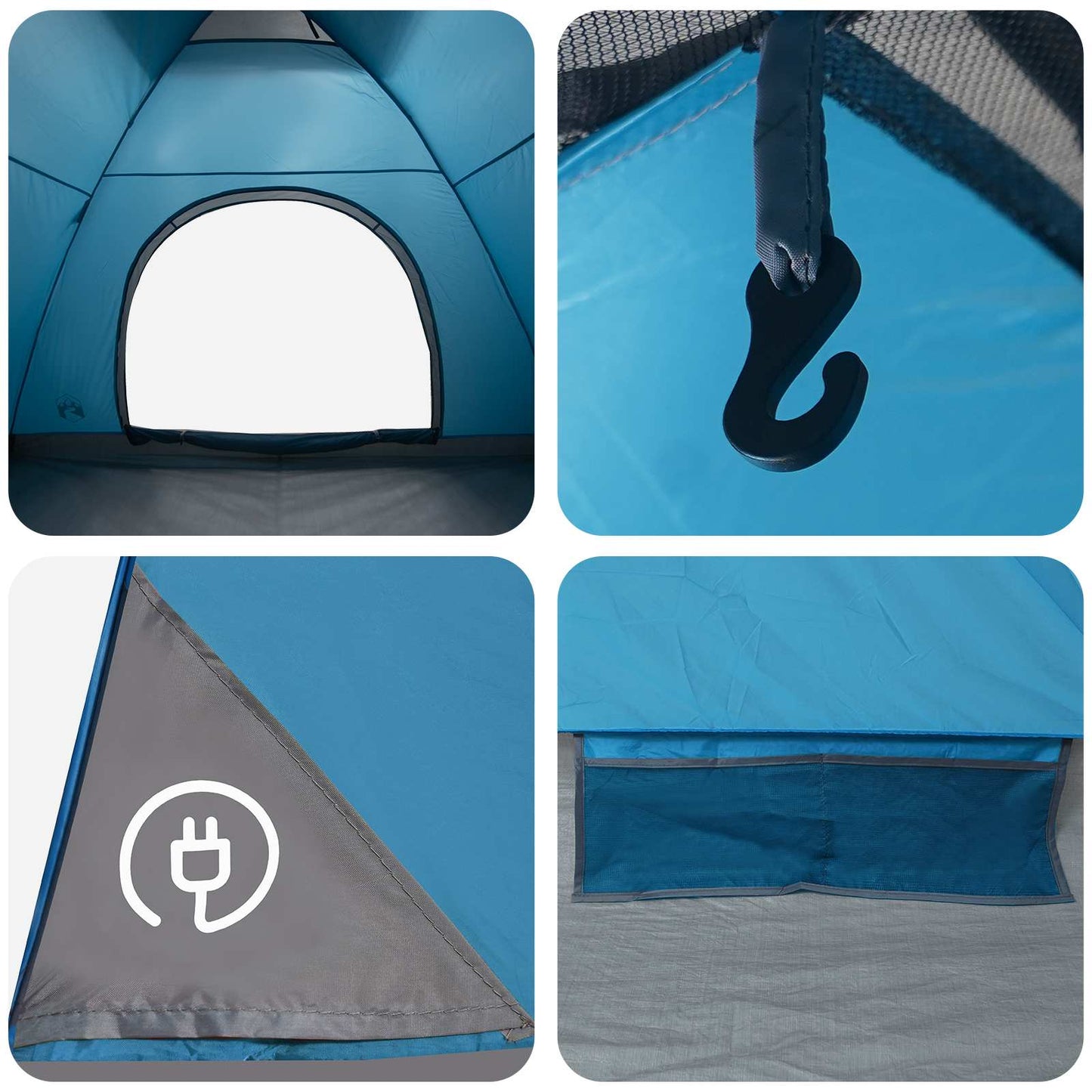 Camping Telt med tak med luftventil Blå 335 x 275 x 180 cm