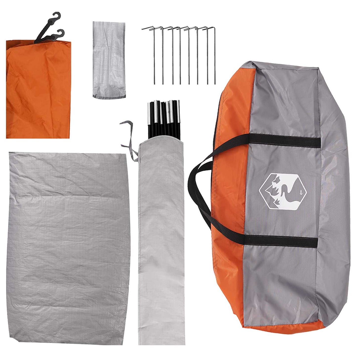 Camping Telt med tak Grå og Oransje 335 x 275 x 180 cm