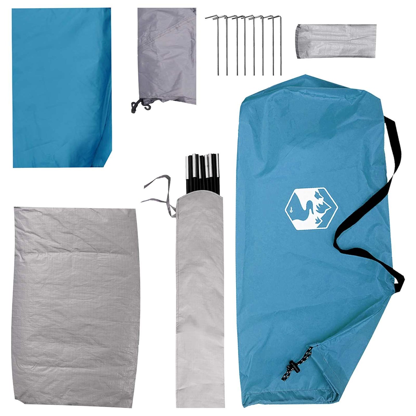 Camping Telt med tak Blå 2-personers Polyester og stål
