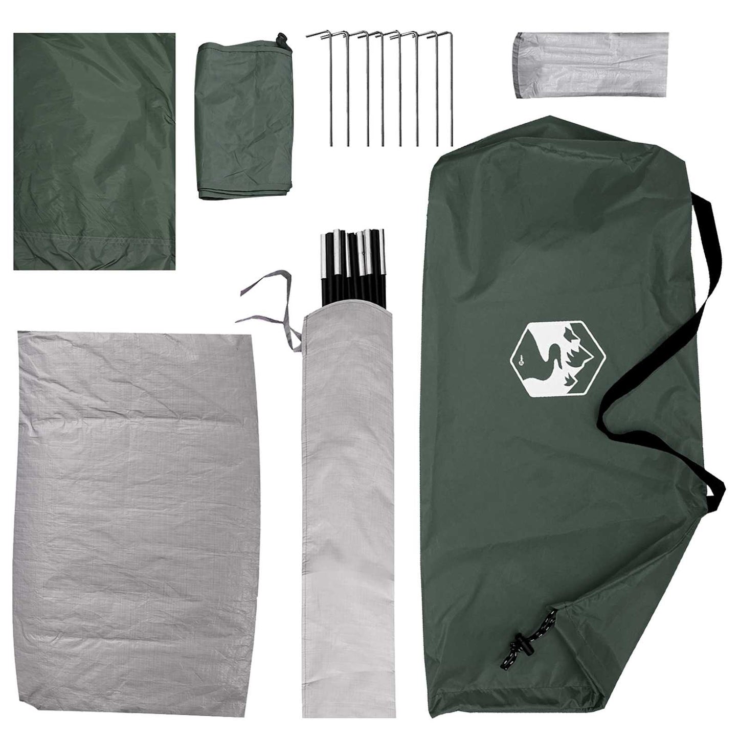 Camping Telt Army grønn 190 x 140 x 105 cm Polyester og stål