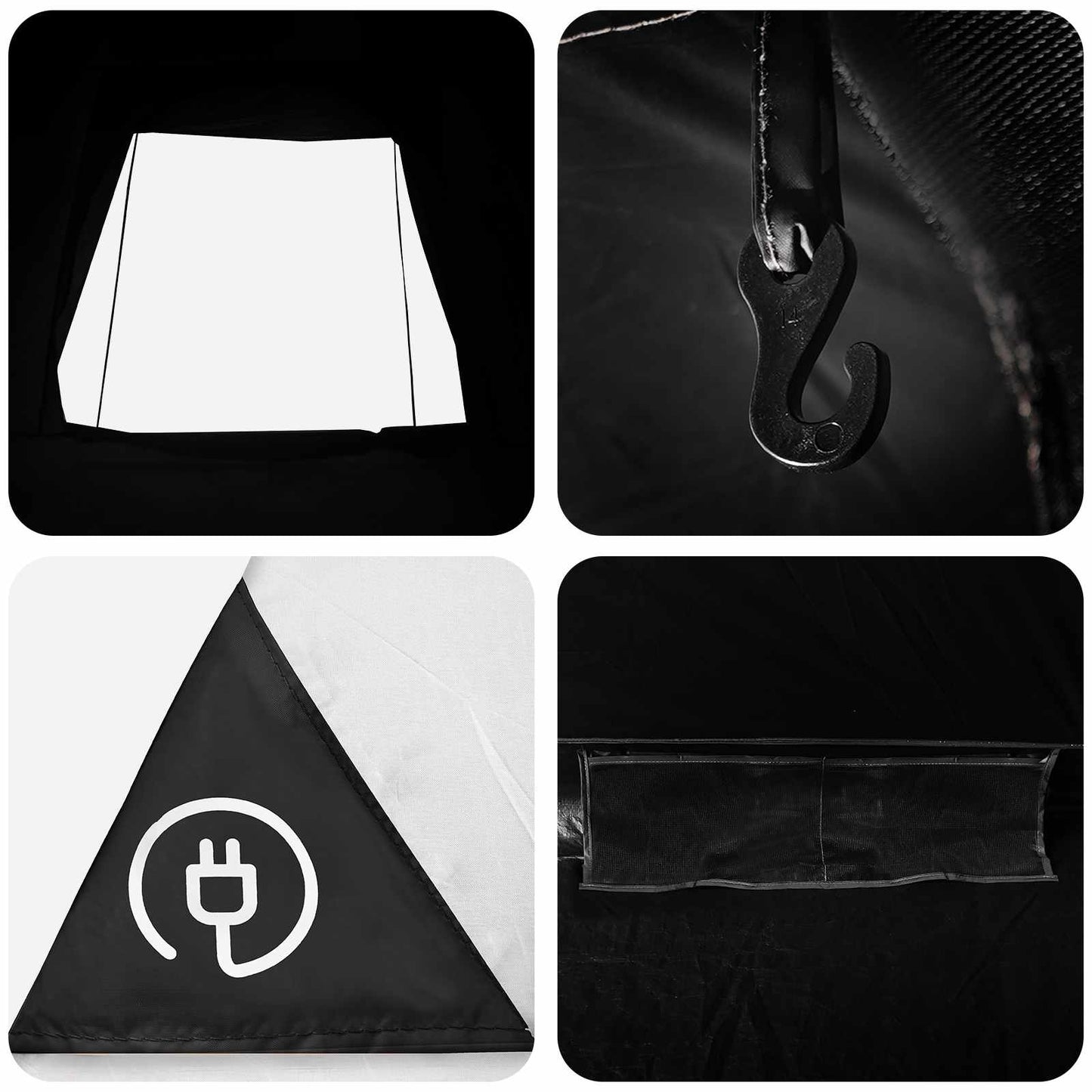 Camping Telt Hvit Blackout 190 x 140 x 105 cm Polyester og stål
