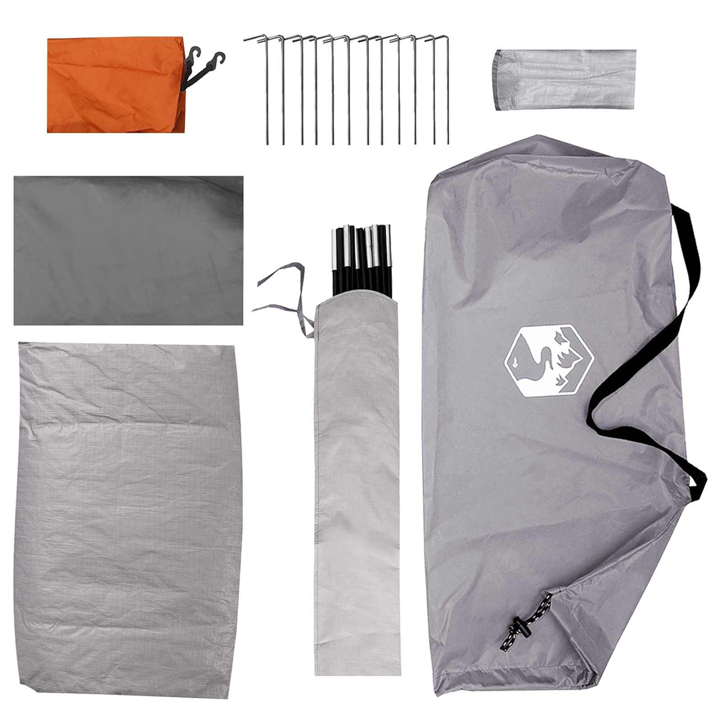 Camping Telt Grå og Oransje 4 personer Polyester og stål