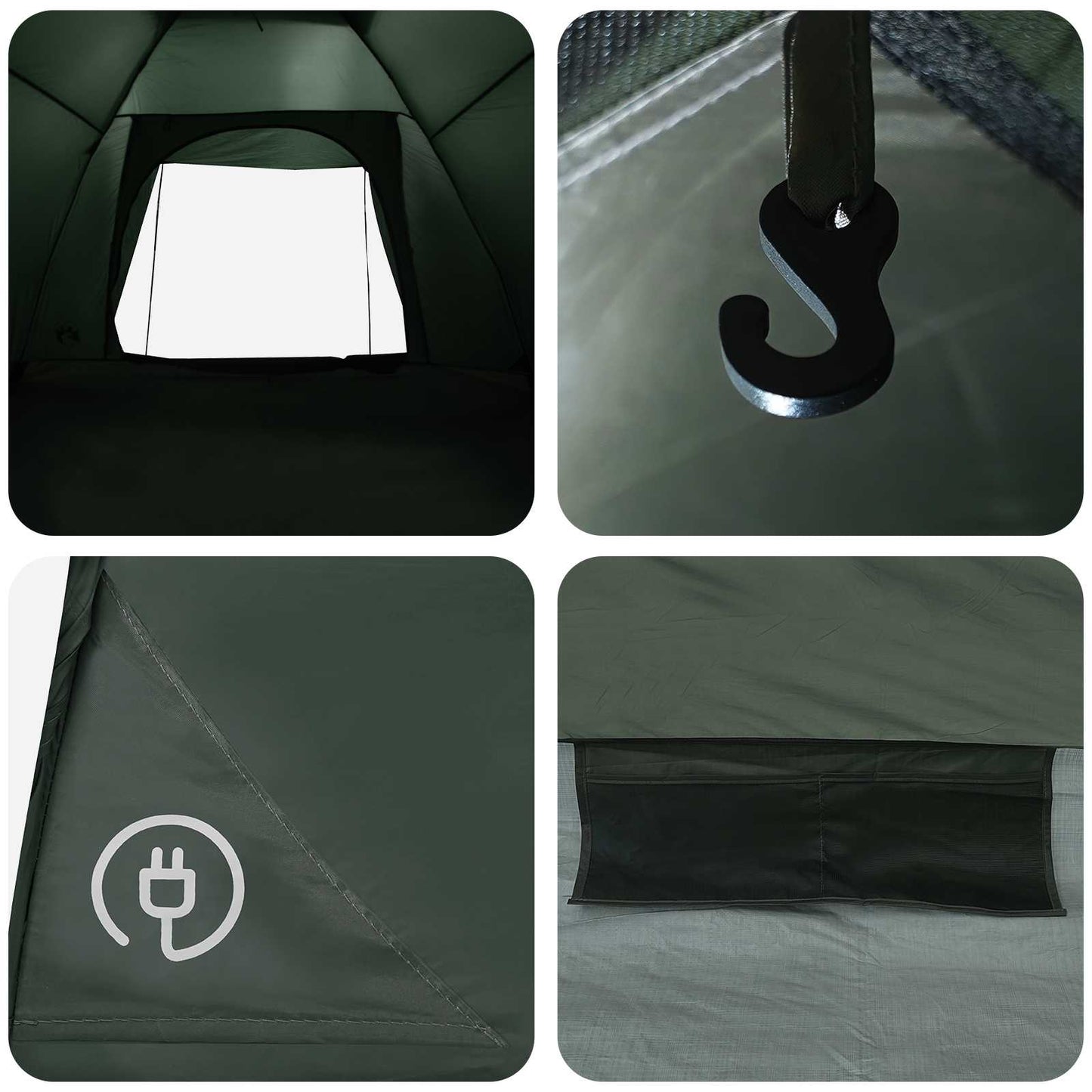 Camping Telt Army grønn 275 x 215 x 125 cm Polyester og stål