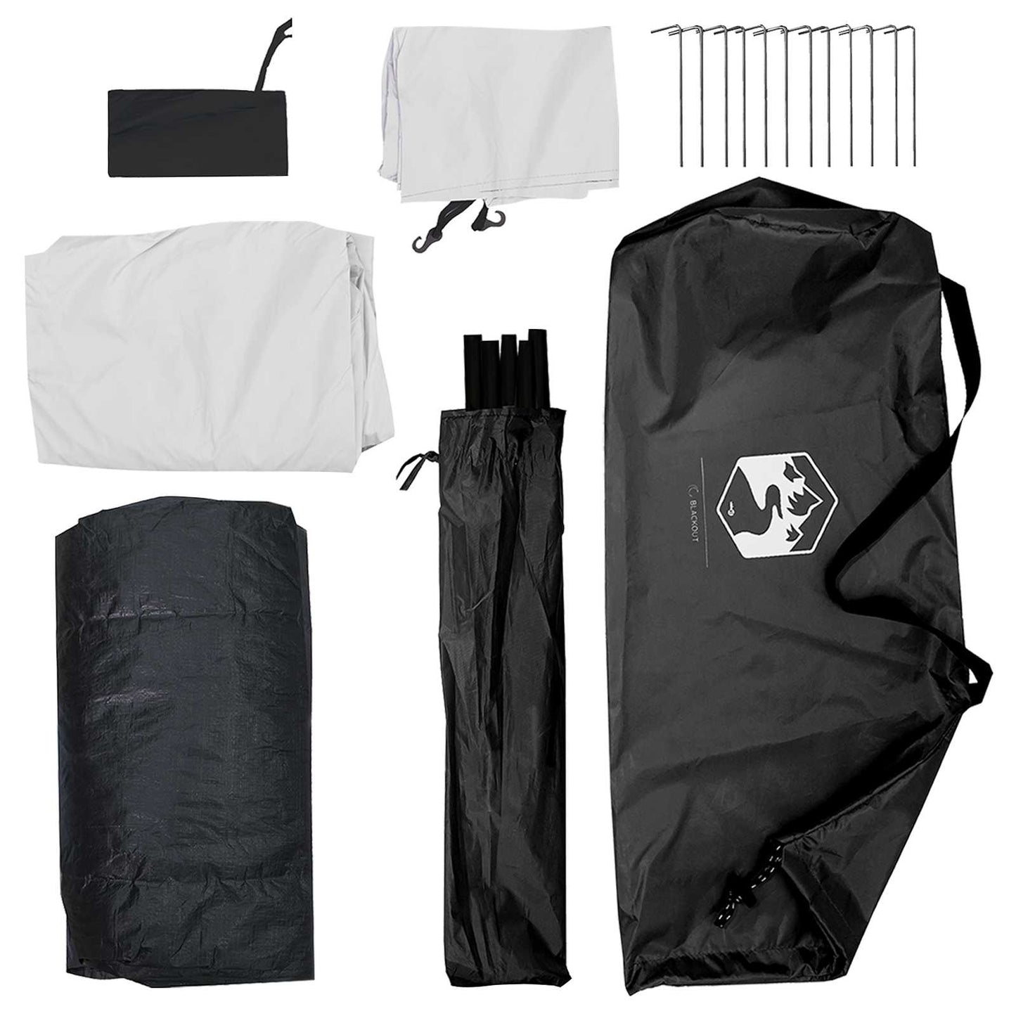 Camping Telt Hvit Blackout 275 x 215 x 125 cm Polyester og stål