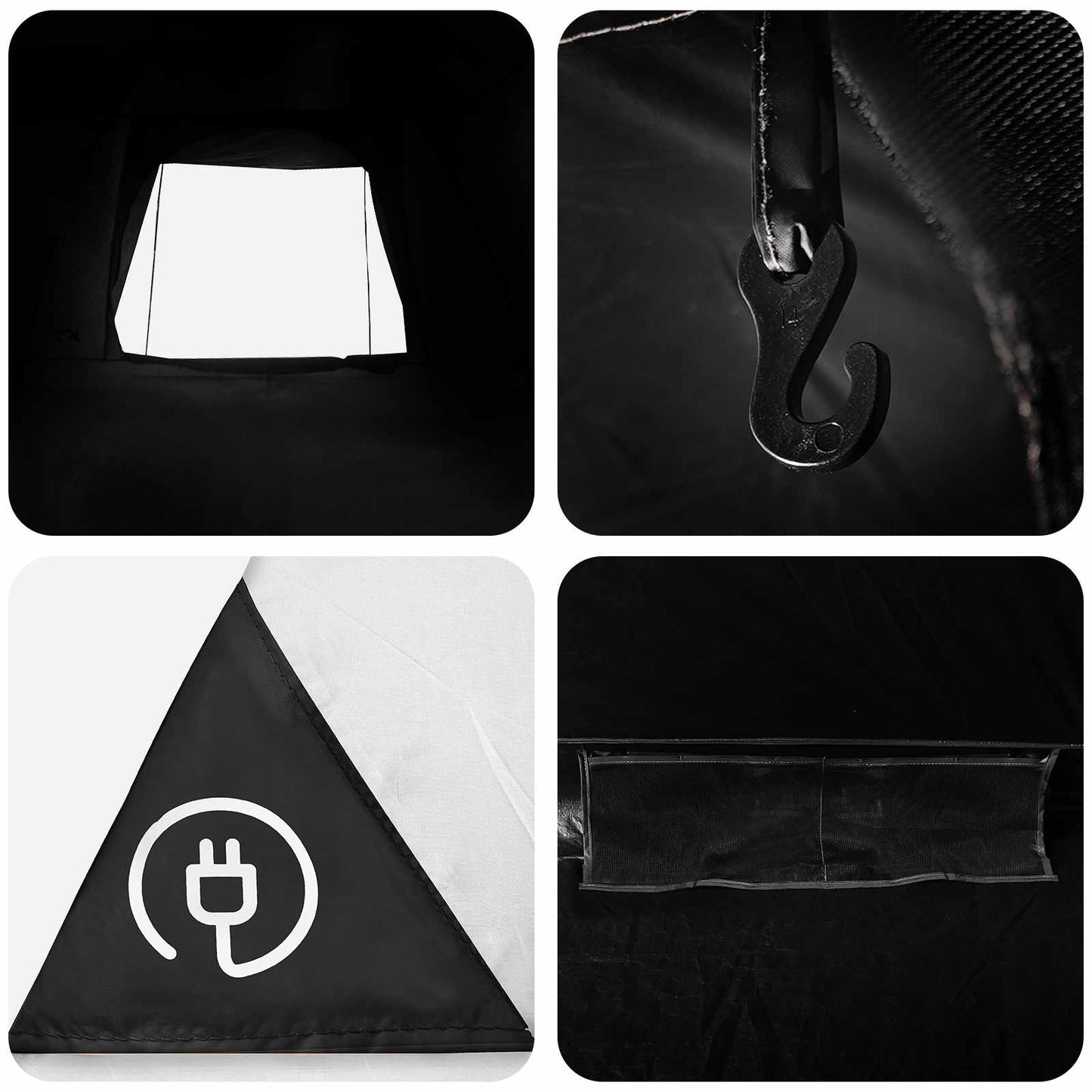 Camping Telt Hvit Blackout 275 x 215 x 125 cm Polyester og stål