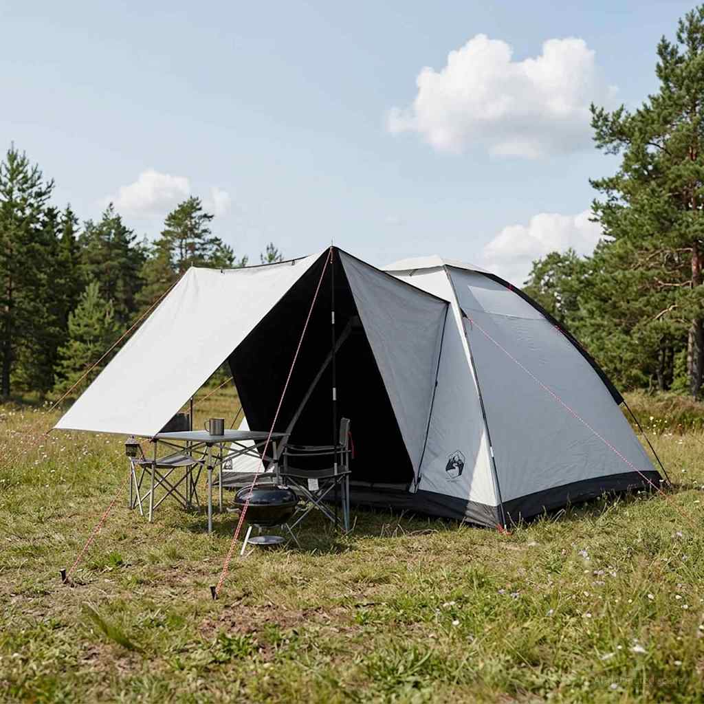 Camping Telt Hvit Blackout 275 x 215 x 125 cm Polyester og stål
