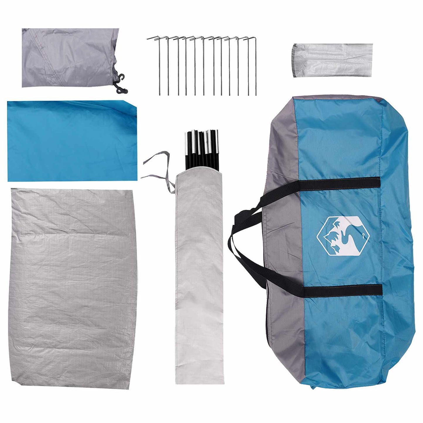 Camping Telt med tak Blå 6 personer Polyester og stål