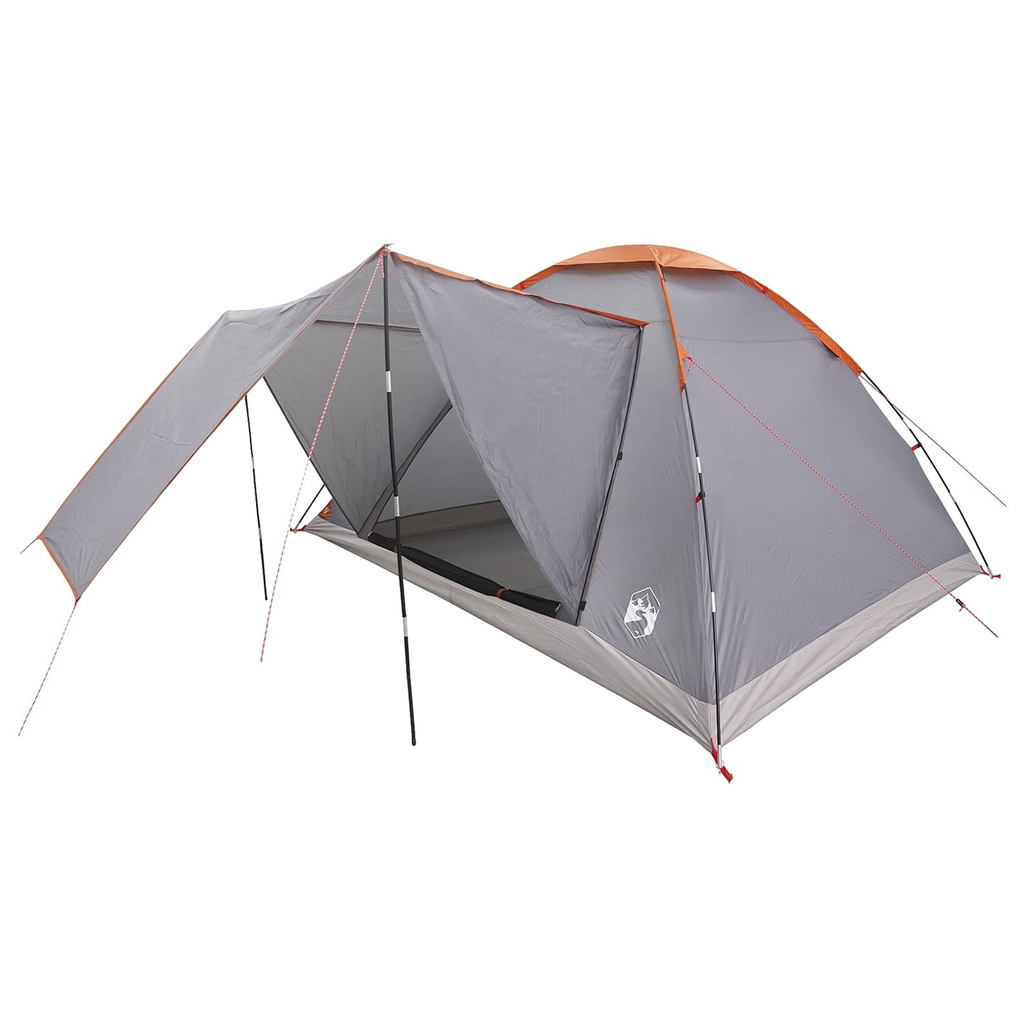 Camping Telt Grå og Oransje 6 personer Polyester og stål