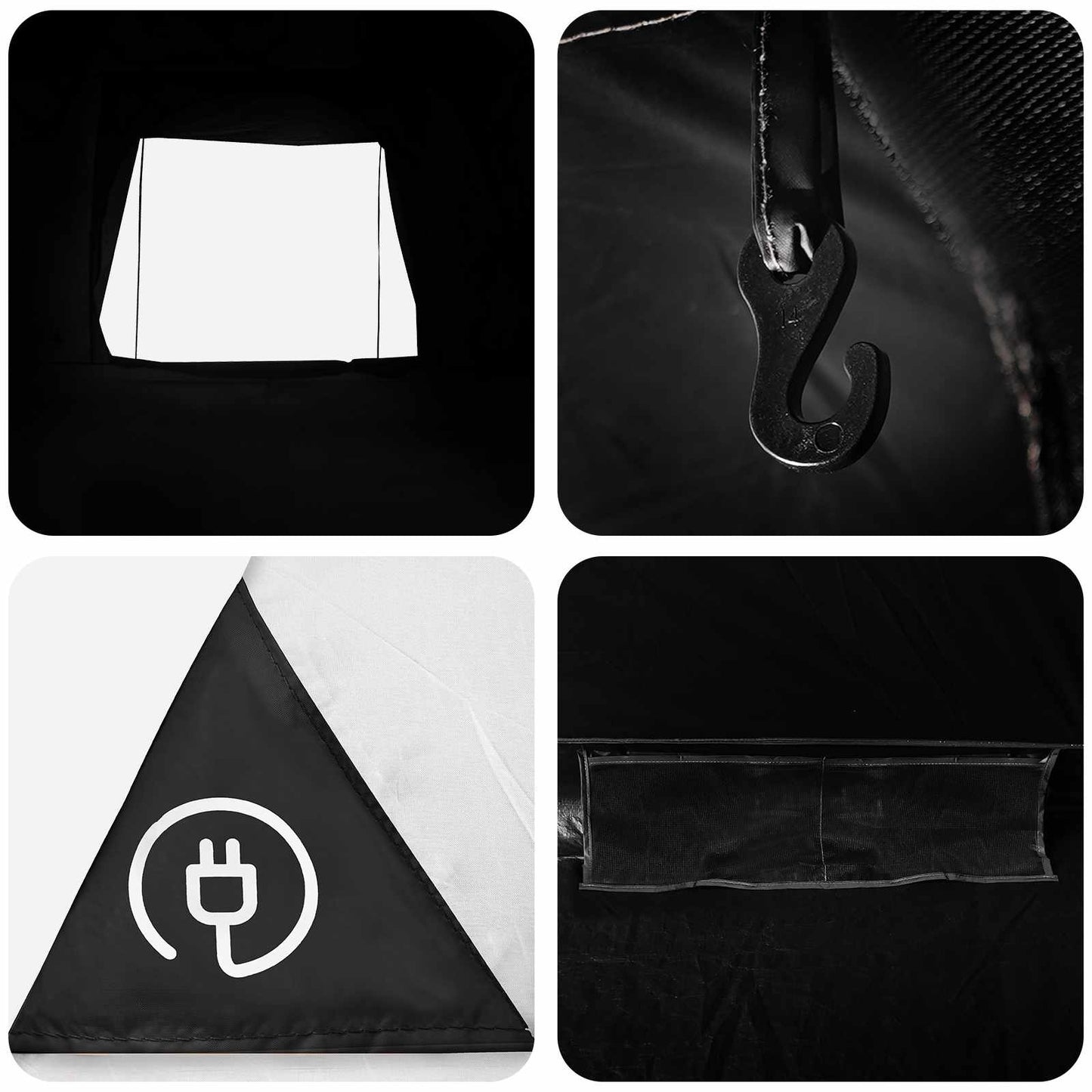 Camping Telt Hvit Blackout 335 x 275 x 180 cm Polyester og stål