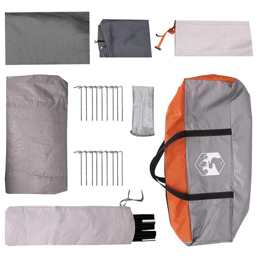 Tunneltelt med tak Grå og Oransje 8 personer Polyester og stål