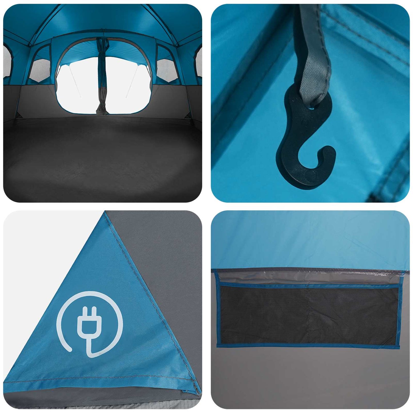 Tunneltelt med tak Blå 427 x 305 x 205 cm Polyester og stål