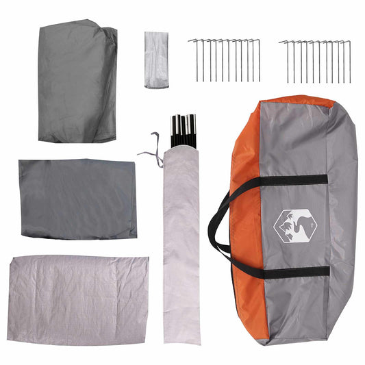 Tunneltelt Grå og Oransje 370 x 275 x 210 cm Polyester og stål
