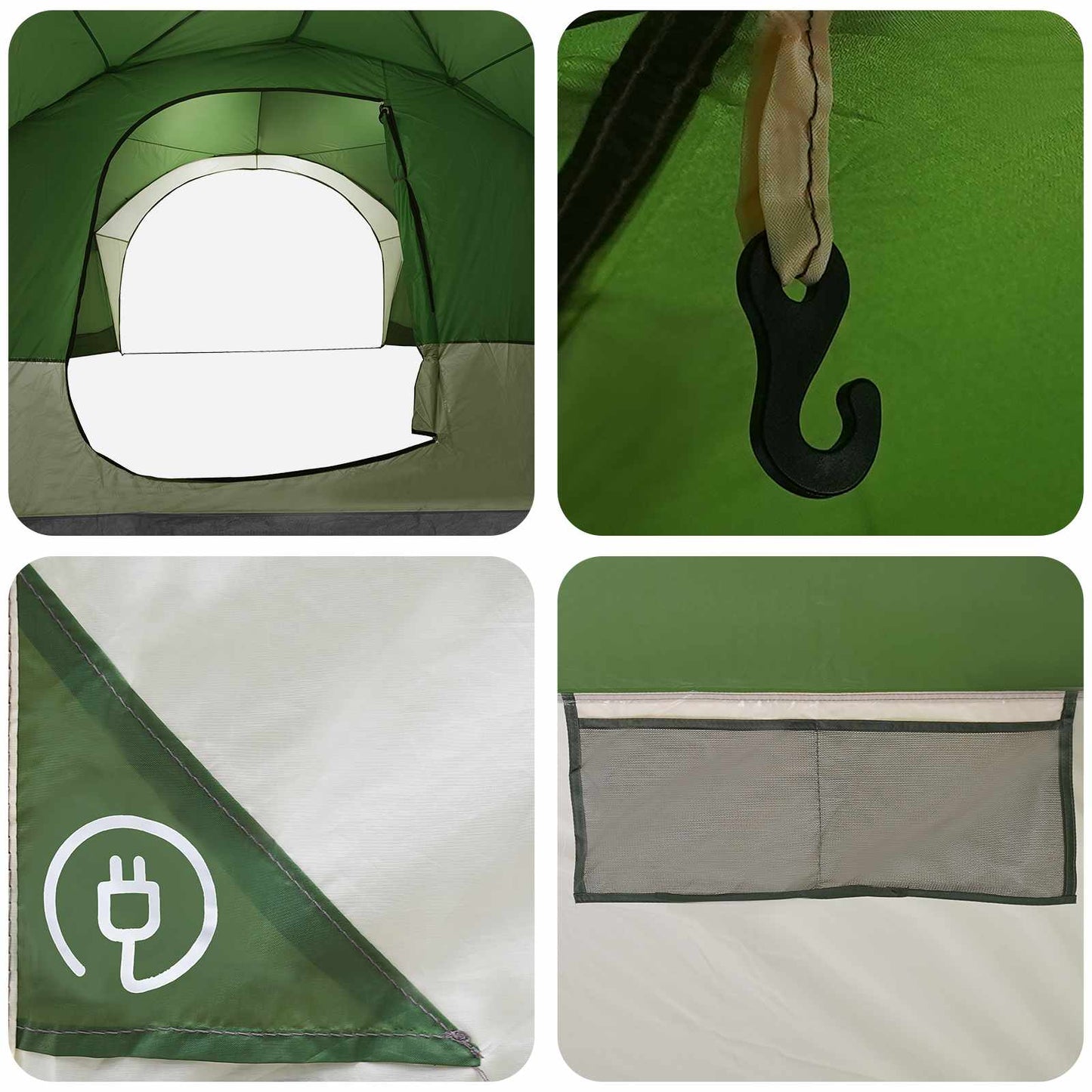 Sidesekk med tak Grønn 410 x 410 x 250 cm Polyester og stål