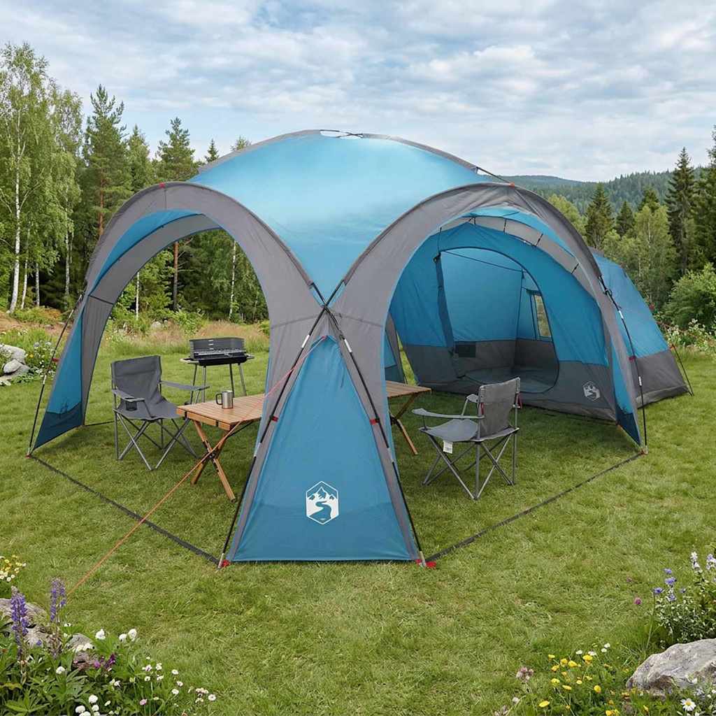 Sidesekk med tak Blå 410 x 410 x 250 cm Polyester og stål