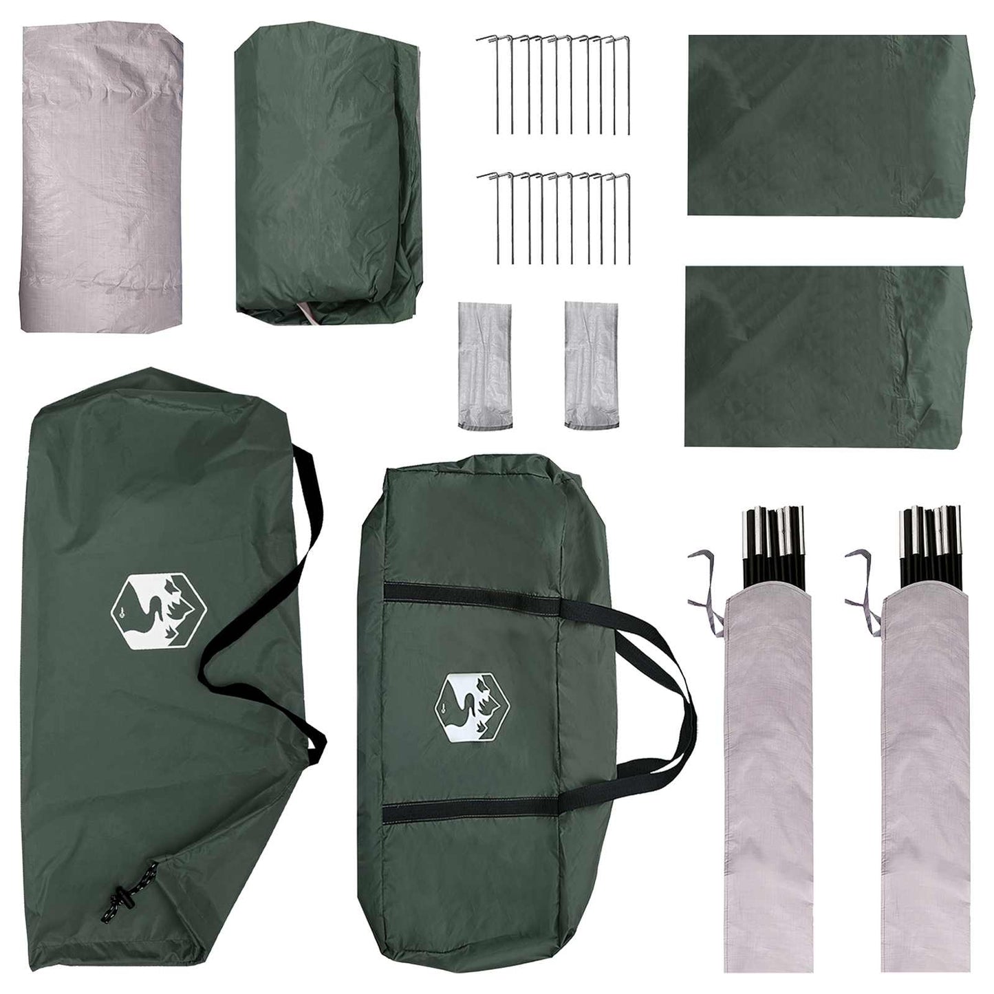Sidesekk Army grønn 410 x 410 x 250 cm Polyester og stål