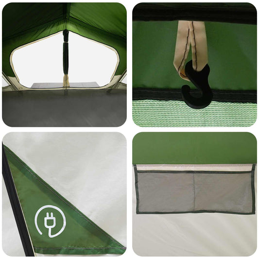 Hyttetelt med tak Grønn 480 x 273 x 205 cm Polyester og stål