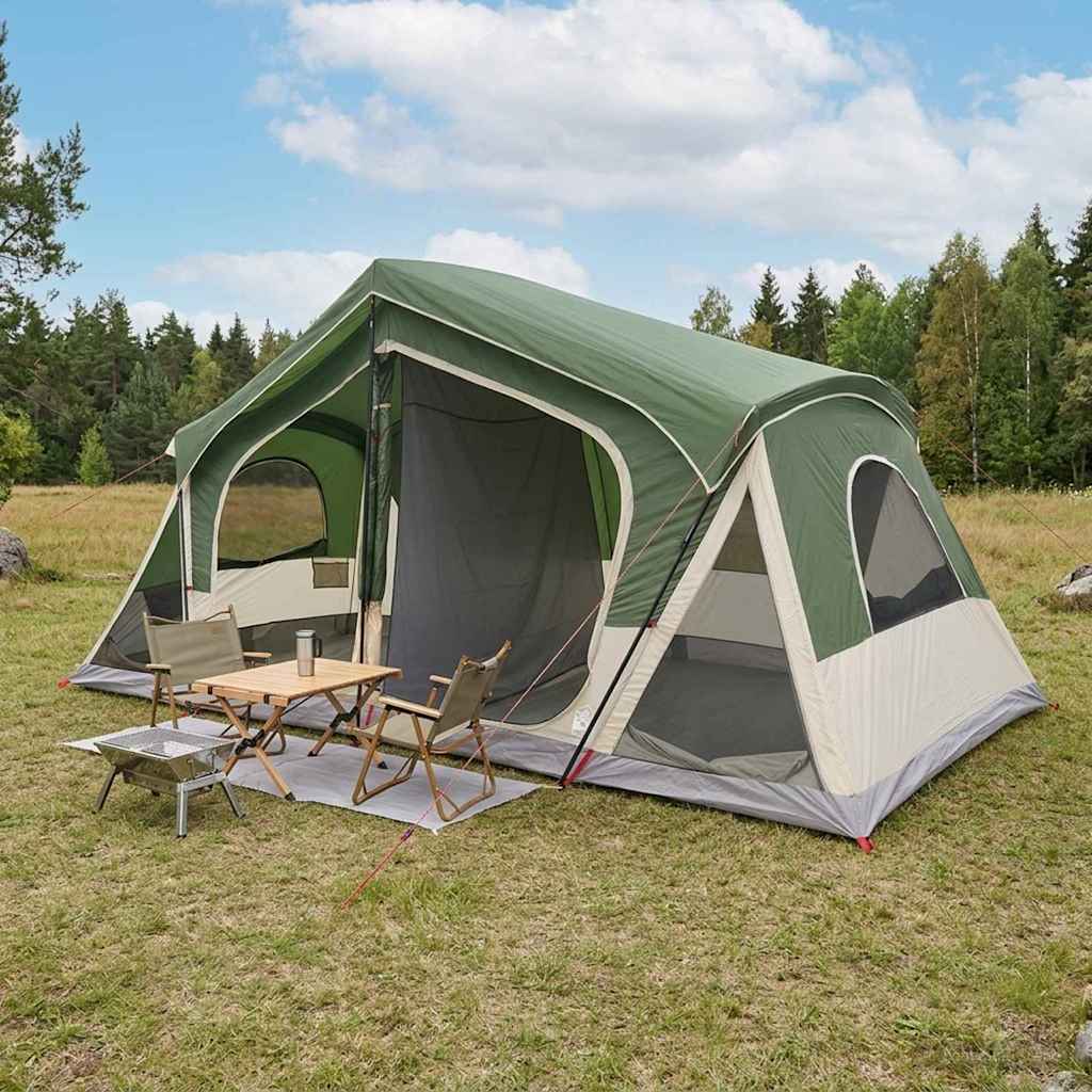 Hyttetelt med tak Grønn 480 x 273 x 205 cm Polyester og stål