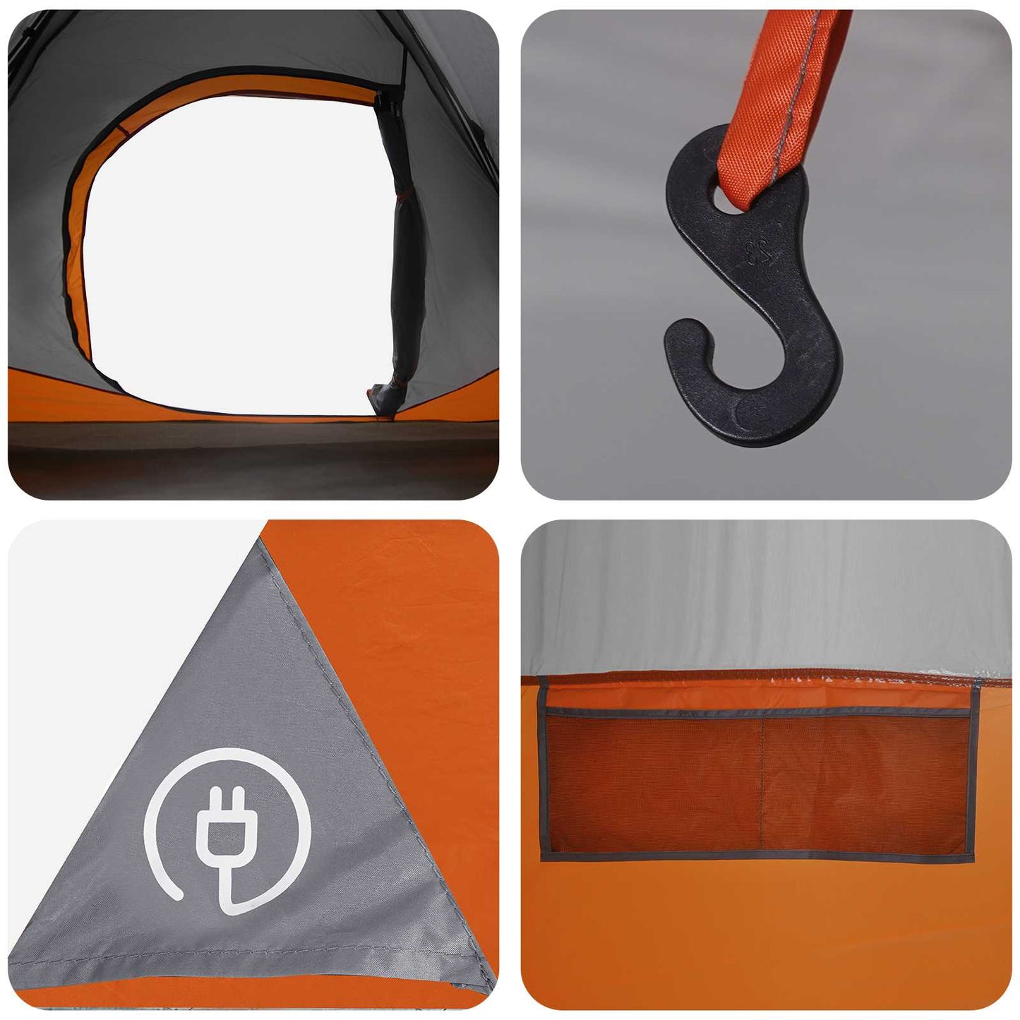 Sofort Telt Grå og Oransje 305 x 215 x 140 cm Polyester og stål