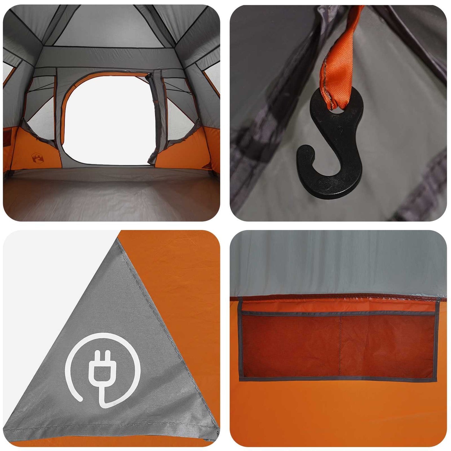 Sofort Telt Grå og Oransje 305 x 275 x 190 cm Polyester og stål
