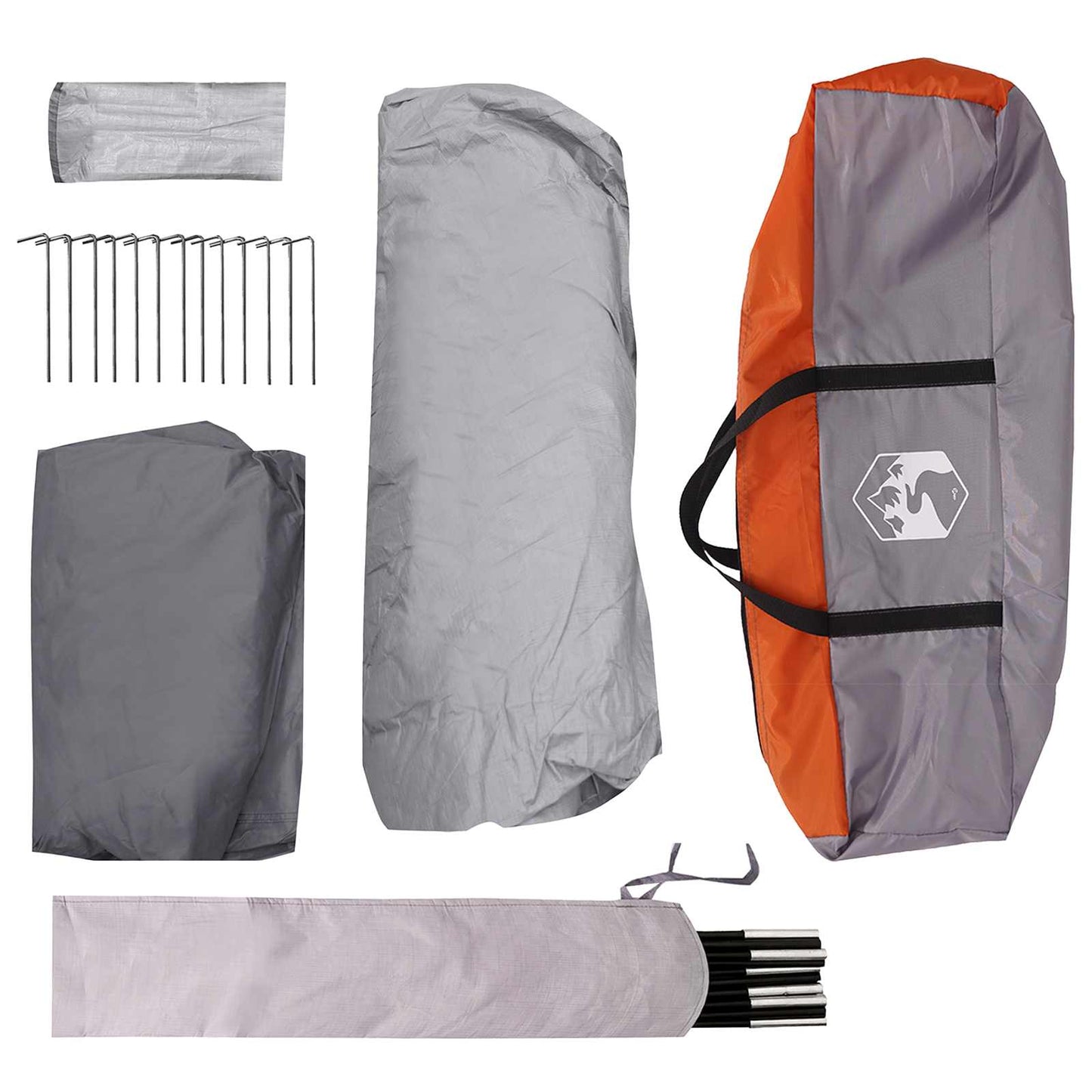 Familietelt Grå og Oransje 305 x 275 x 190 cm Polyester og stål