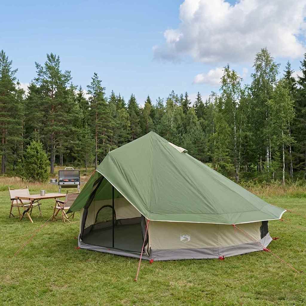 Tipi telt med tak Grønn 700 x 700 x 395 cm Polyester og stål