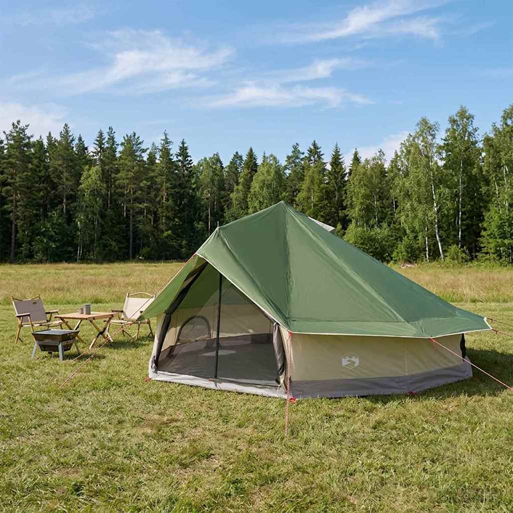 Tipi telt 20 person Grønn Polyester og stål