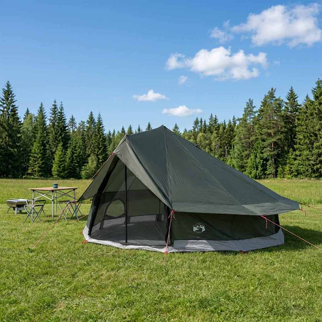 Tipi telt 20 person Army grønn Polyester og stål