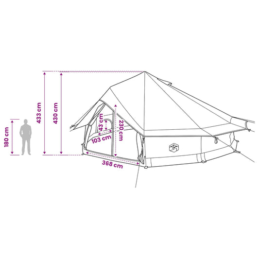 Tipi telt Army grønn 800 x 800 x 430 cm Polyester og stål