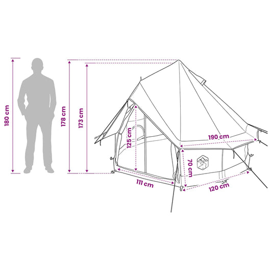 Tipi telt med tak Grå og Oransje 250 x 250 cm Polyester og stål