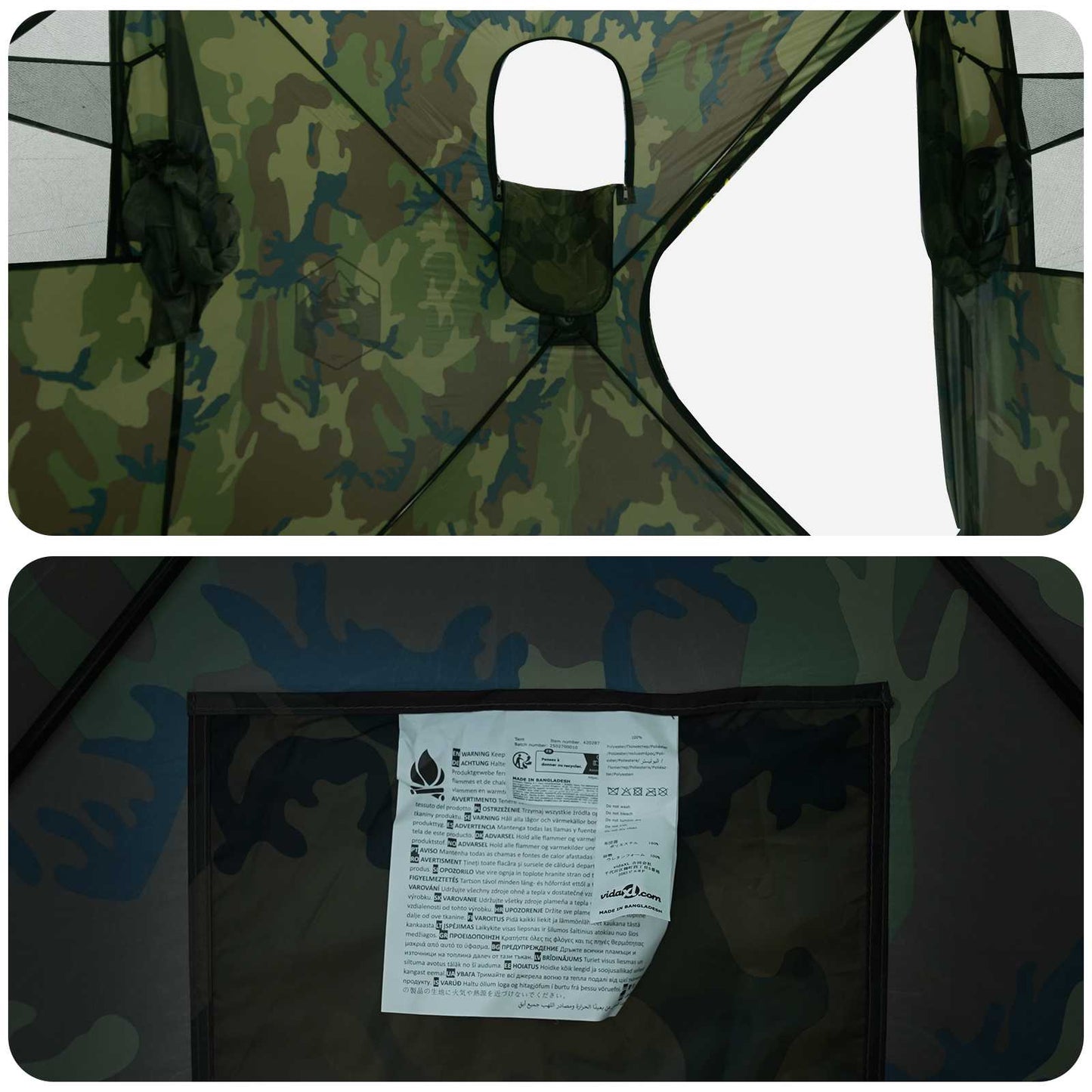 Jakt-telt Kamuflasje 143 x 143 x 165 cm Polyester og stål