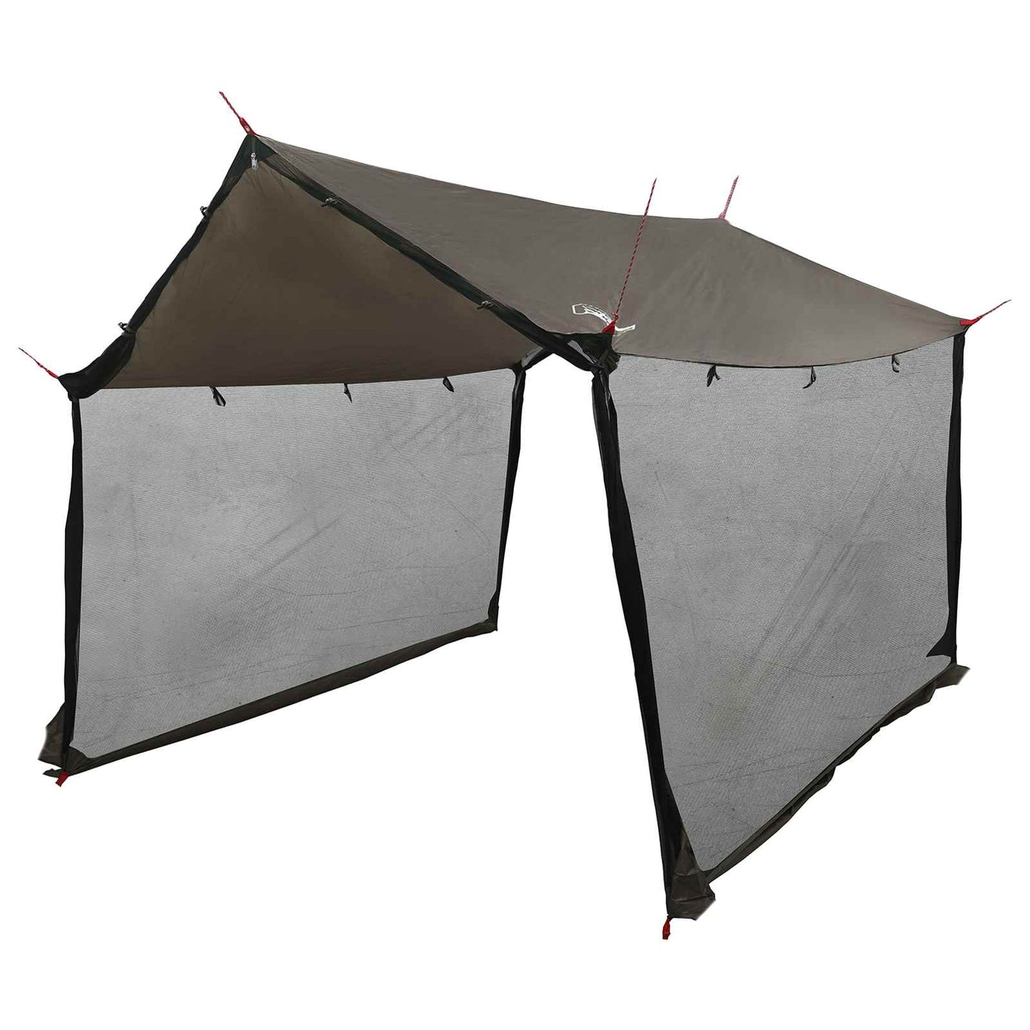 Camping tarp med nettingvegger Brun grå 340 x 260 x 220 cm