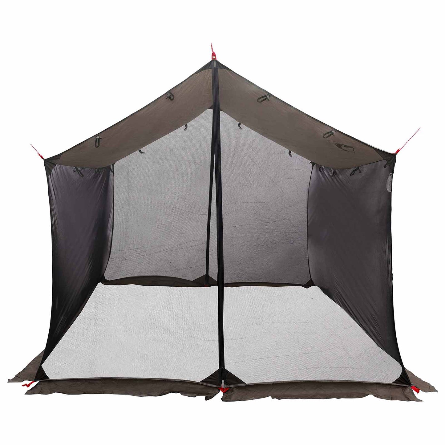 Camping tarp med nettingvegger Brun grå 340 x 260 x 220 cm