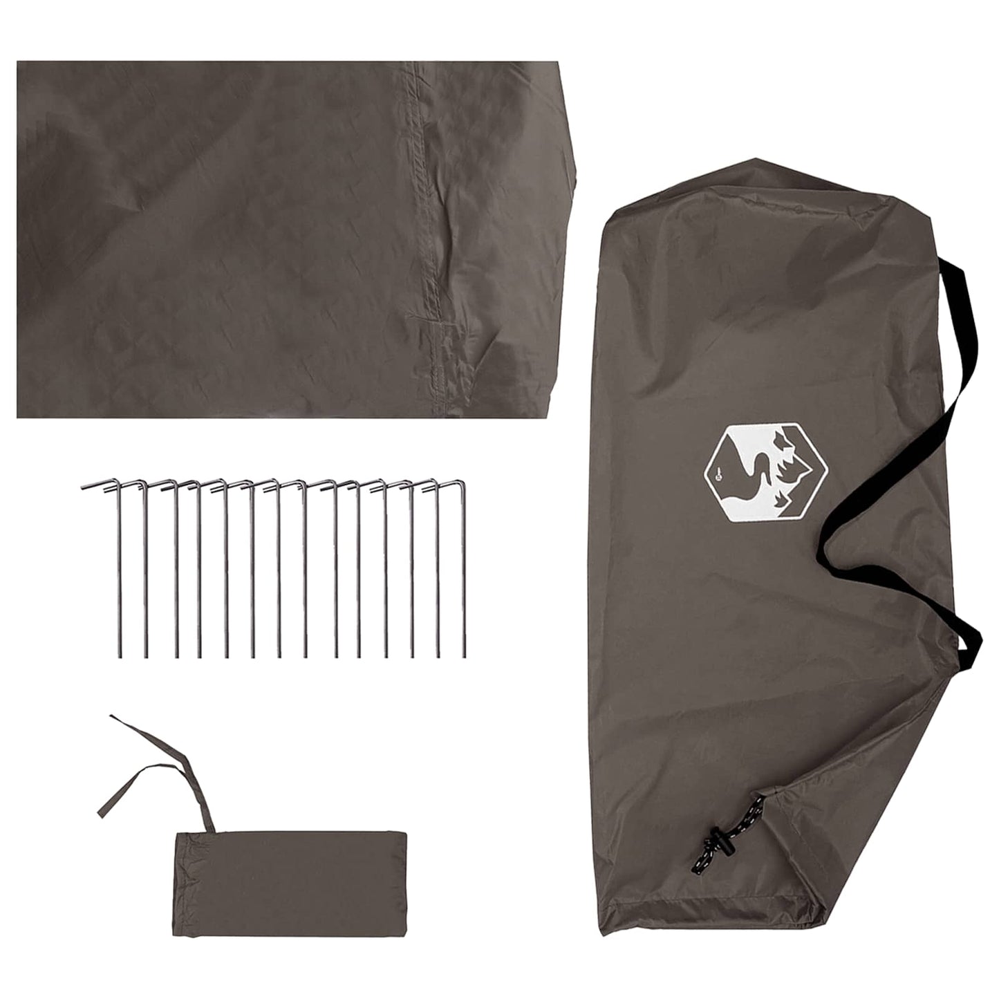 Camping tarp med nettingvegger Brun grå 270 x 210 x 210 cm