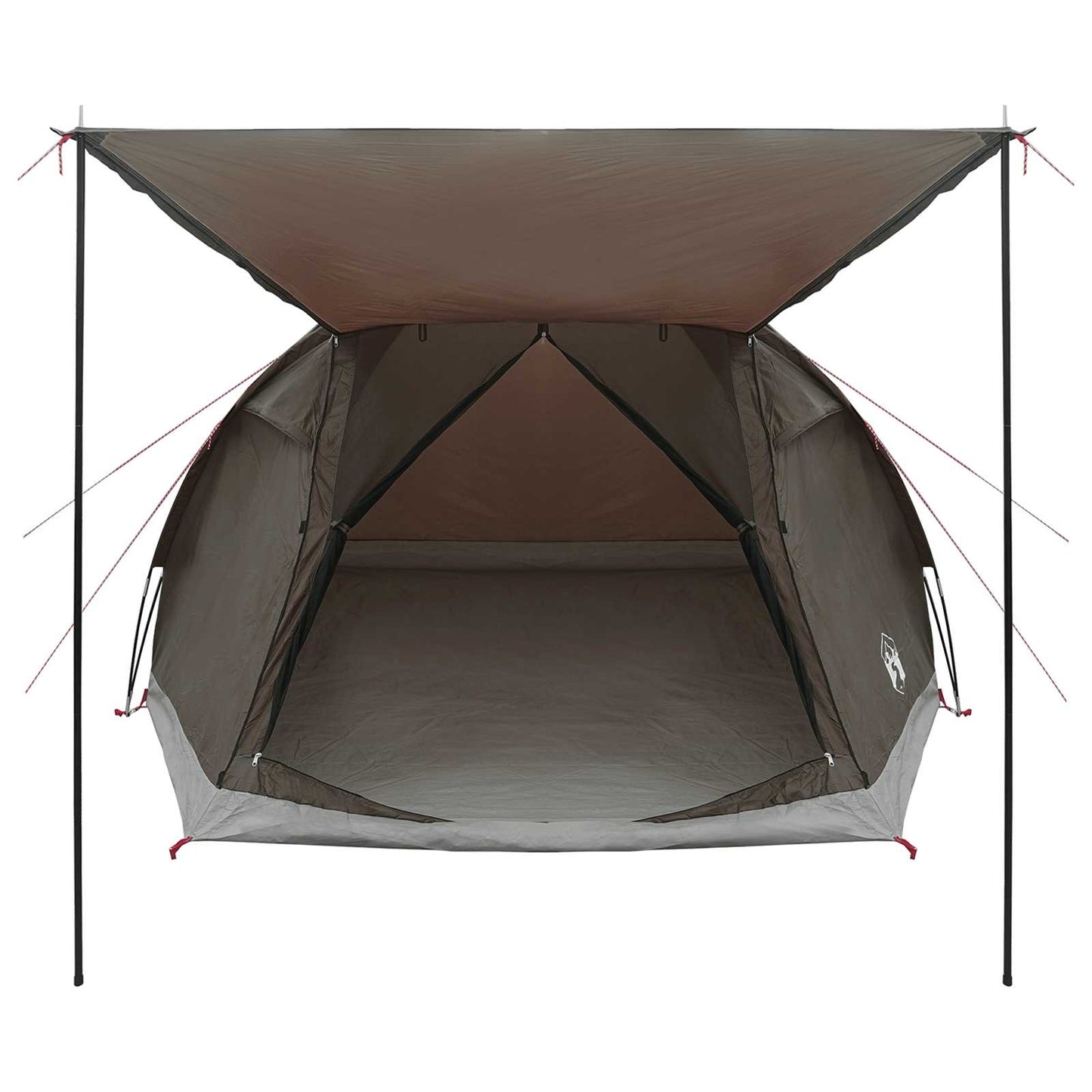 Hyttetelt med tak Brun grå 4 personer Polyester og stål